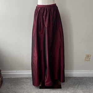 Brooks Brothers 100% Silk Taffeta Maxi Skirt | Formal Burgundy Evening Skirt